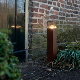 Industrijska spoljna stojeća lampa rđasto braon 50 cm IP44 - Danska