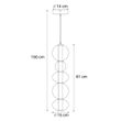 Lampă-suspendată-Art-Deco-neagră-cu-sticlă-fumurie-și-transparentă-5-lumini-incl.-LED---Lizzy
