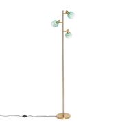 Art-Deco-vloerlamp-goud-met-groen-glas-3-lichts---Vidro