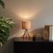Moderne tripod tafellamp taupe met velours kap - Luz