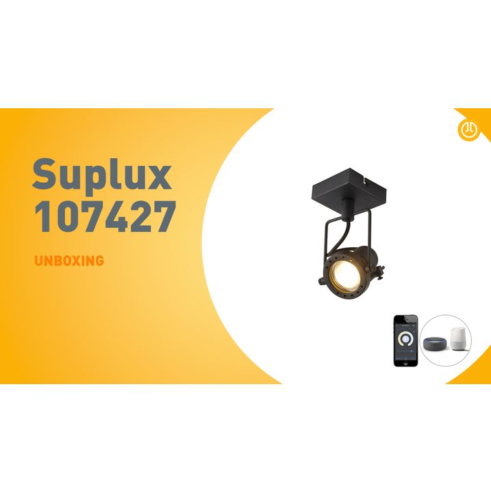 Faretto intelligente nero con Wi-Fi GU10 - Suplux