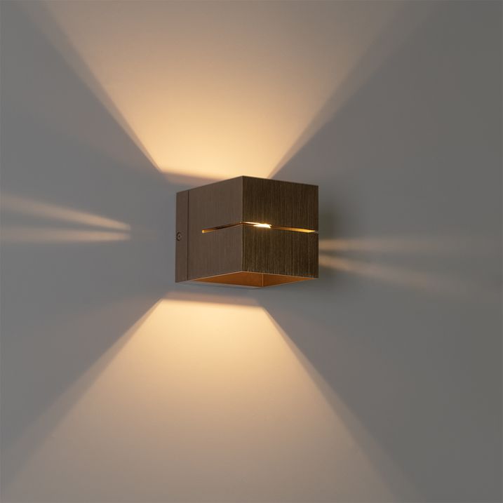 Applique murale moderne bronze foncé - Transfer Groove