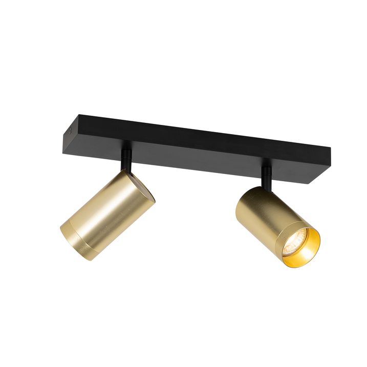 Ceiling Spotlight Black with Gold Adjustable 2-Light - Jeana Luxe