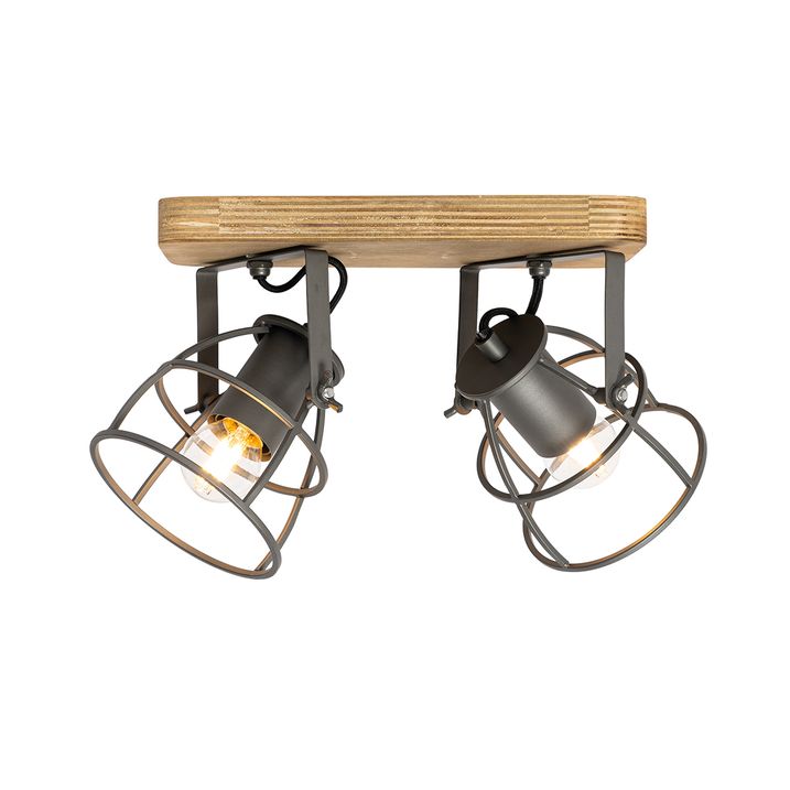 Industriell spotlampe mørk grå med tre justerbar 2-lys - Arthur