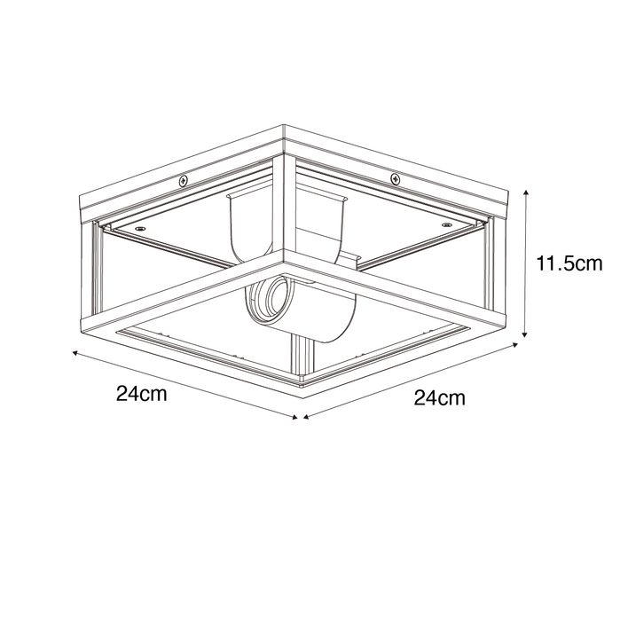 Laelamp must suitsuklaasiga 2-valgusti IP44 - Charlois