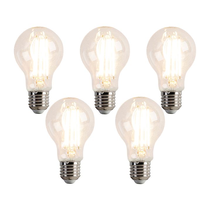 Set me 5 llamba LED E27 me errësim A60 7.6W 780 lm 2700K