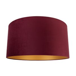 Velours lampenkap rood 50/50/25 met gouden binnenkant