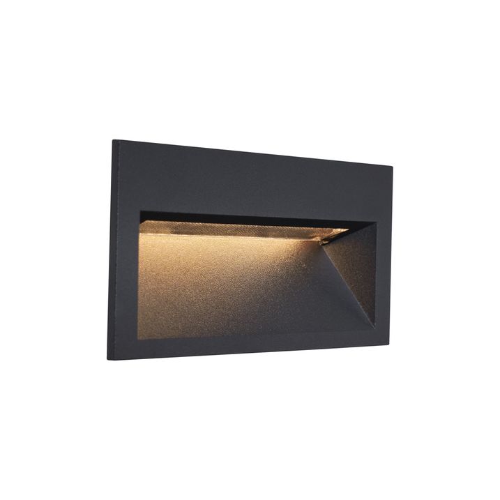 Moderne Inbouw Wandlamp Zwart 16cm incl. LED IP65 - Mert