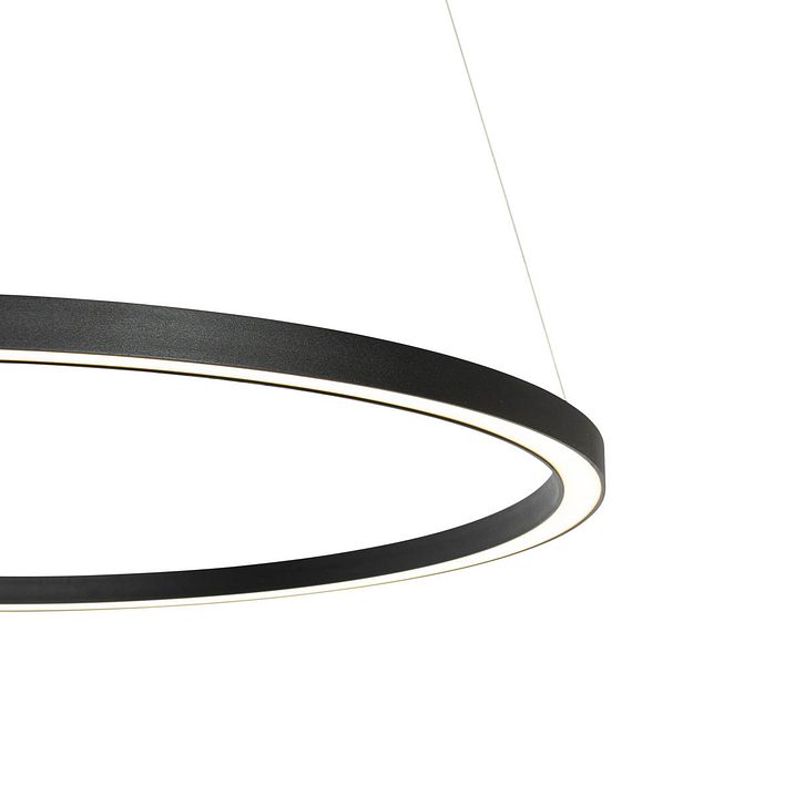 Lámpara colgante inteligente negra 80 cm con LED y RGBW - Girello