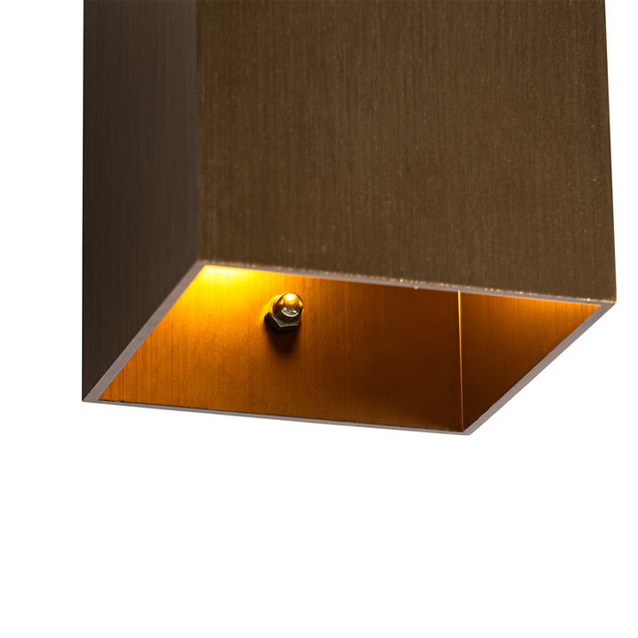 Applique murale moderne bronze foncé carrée - Sola
