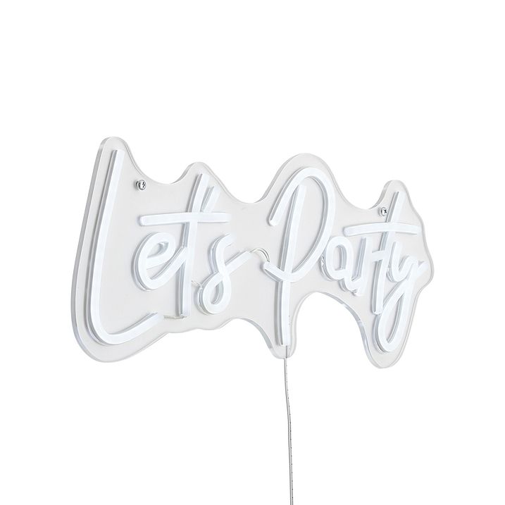 Neon zidna svjetiljka bijela uklj. LED - Let's Party