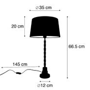 Lampada-da-tavolo-Art-Déco-bronzo-con-paralume-in-cotone-nero-35-cm---Pisos