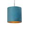 Pendant Light with Velvet Shade Blue with Gold 40 cm - Combi