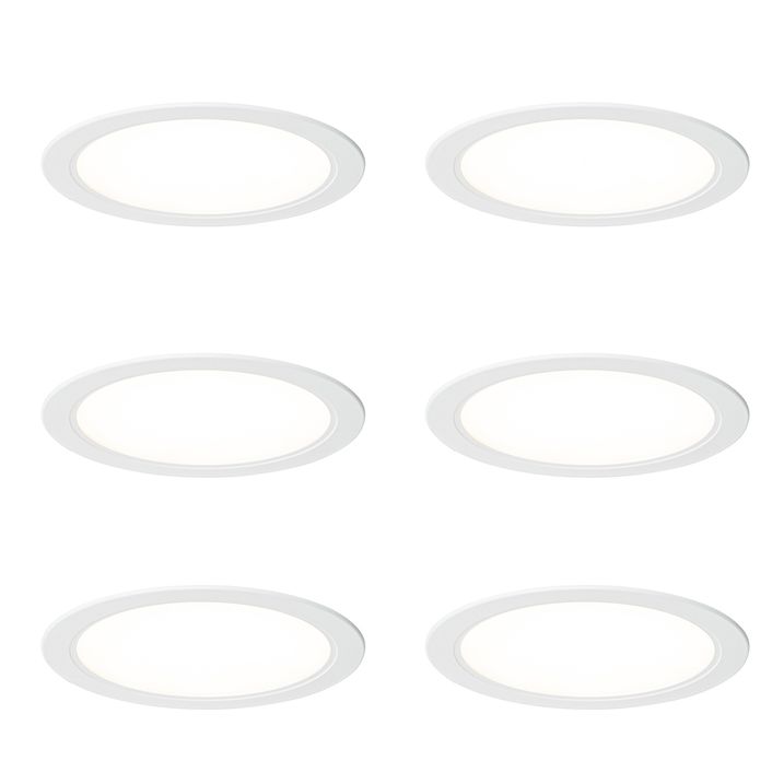 Set de 6 spoturi încastrate albe 14,5 cm Incl. LED reglabil în Kelvin cu comutator DIP - Stephanie