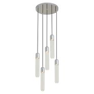 Lampă-suspendată-de-designer-cromată-cu-sticlă-striată,-5-lumini---Walcott