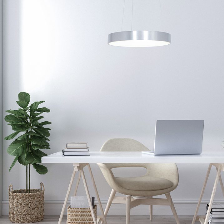 Suspension design argent avec LED dimmable - Ringlede