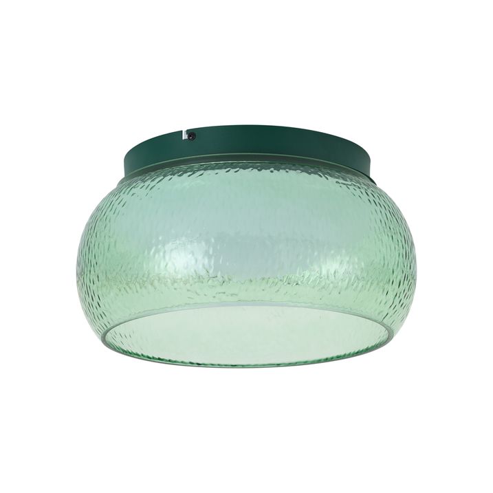 Art Deco plafondlamp groen met glas incl. LED 3-staps dimbaar - Thimble