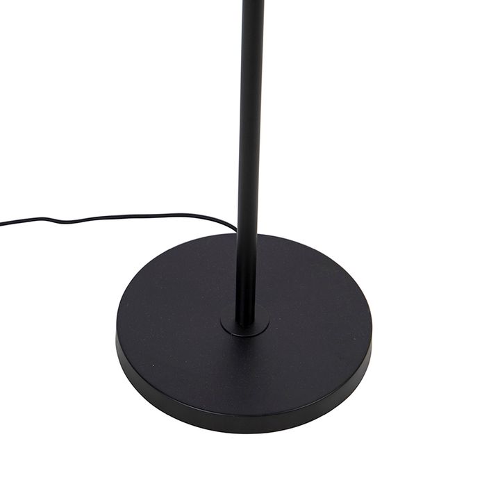 Dizajnerska podna lampa crna s dimnim staklom - Dome