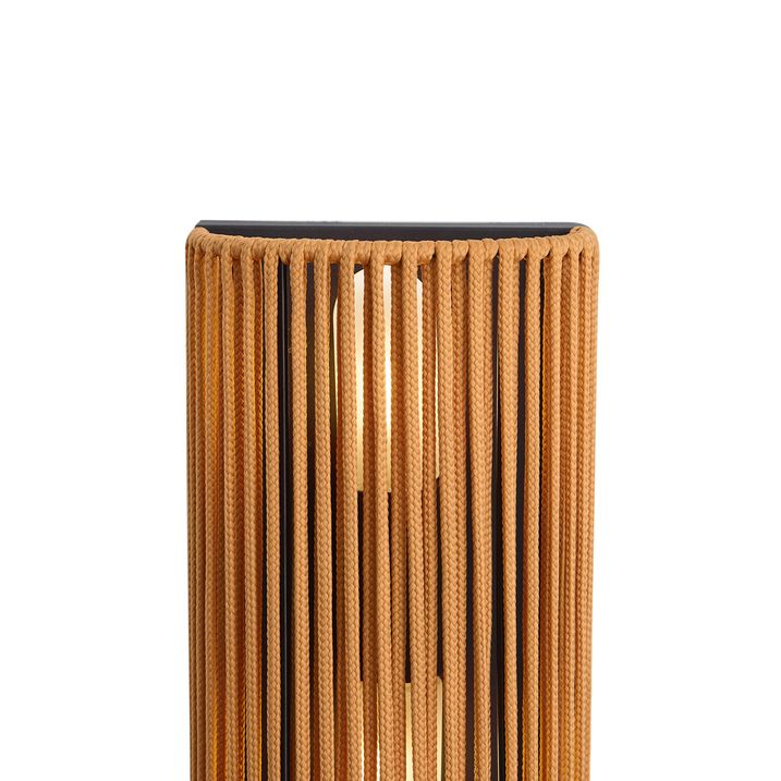 Lampada da parete Japandi arancione con nero e corda IP44 - Jayla