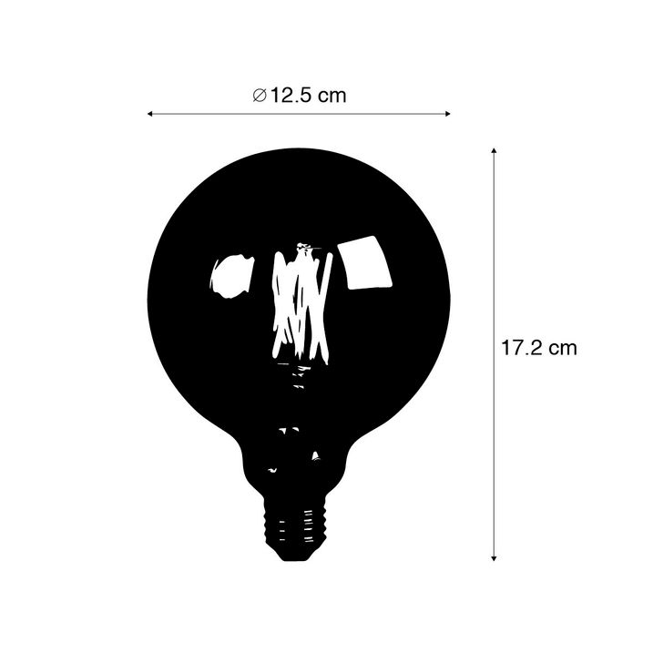 Smart E27 LED lamp G125 smoke 7W 400 lm 1800-3000K