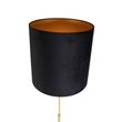 Lampadaire-or/laiton-avec-abat-jour-en-velours-noir-40/40-cm---Parte