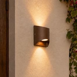 Moderne Außenwandleuchte Rostbraun inkl. LED 2-Licht IP54 - Mal