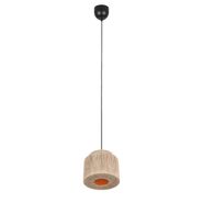 Japandi-Pendellampa-Svart-med-Brun-Rep-31cm---Smilla