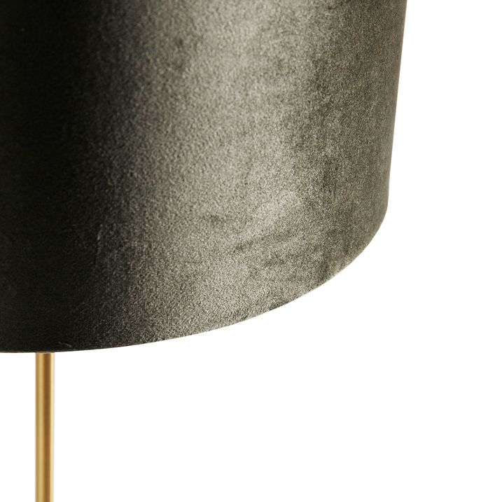 Stona lampa mesingana sa zelenim somotskim abažurom 35cm - Kaso