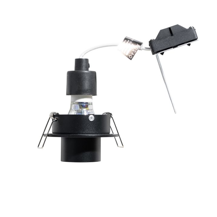 Set van 6 inbouwspots zwart GU10 35mm rond kantelbaar - Installa