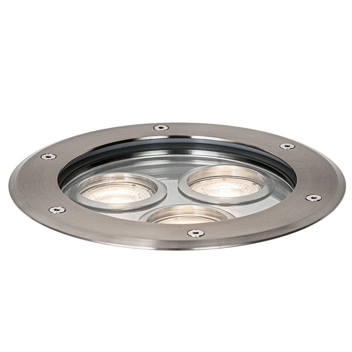 Proiector modern de sol din oțel cu 3 lumini IP65 - Tribus