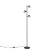 Candeeiro-de-pé-moderno-preto-com-vidro-fumado-3-luzes-giratório-e-inclinável---Gianni