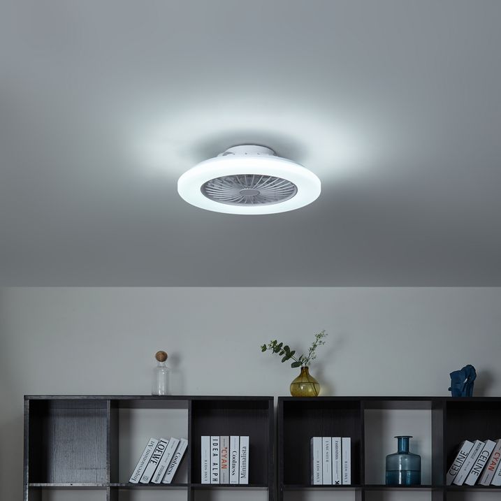 Plafondventilator wit 48.5cm incl. LED dimbaar in Kelvin met afstandsbediening - Clemo