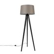 Трипод-черен-с-платнена-абажур-таупе-45-см---Tripod-Classic