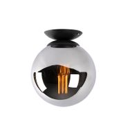 Art-Deco-taklampa-svart-med-rökglas---Pallon