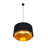 Lampada-a-sospensione-moderna-nera-con-oro-47-cm-doppio-paralume---Combi
