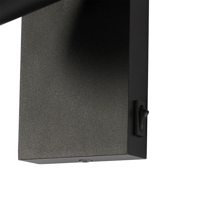 Lampada da parete smart nera regolabile con interruttore e Wifi GU10 50mm - Jeana Luxe