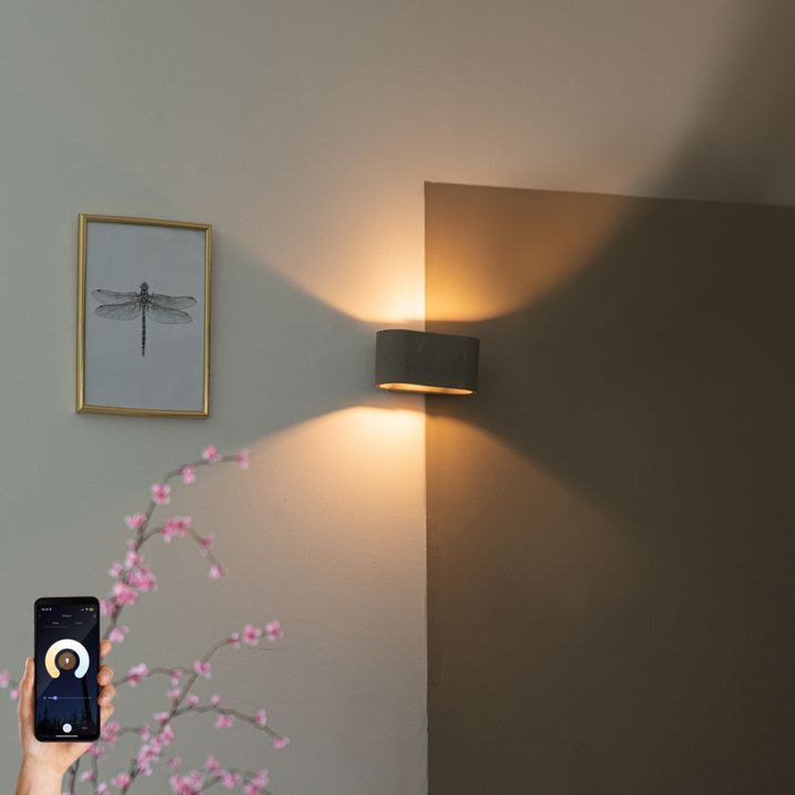 Älykäs soikea seinävalaisin betoni sis. Zigbee G9 - Arles