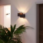 Moderne wandlamp donker brons 2-lichts - Transfer Double