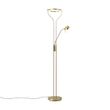 Lampadaire-moderne-doré-avec-bras-de-lecture-avec-LED-et-variateur---Divo