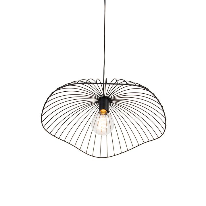 Lampă suspendată de design neagră 50 cm - Pua