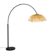 Oosterse-booglamp-zwart-met-naturel-bamboe---Pua