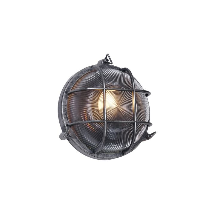 Candeeiro de Parede Exterior Prateado Redondo IP44 - Noutica