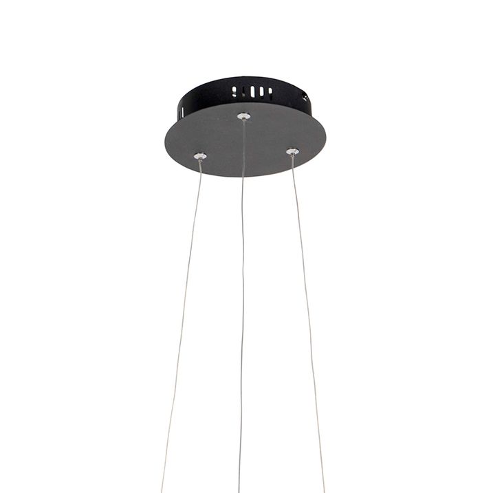 Suspension design noire 40 cm avec LED à 3 niveaux de luminosité - Anello