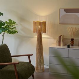 Japandi podna lampa prirodna sa sjenilom - Dart