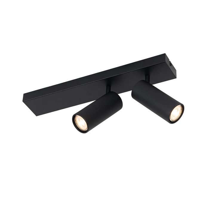 Smart loftspot sort 2-lys justerbar inkl. 2 Wifi GU10 50mm - Renna