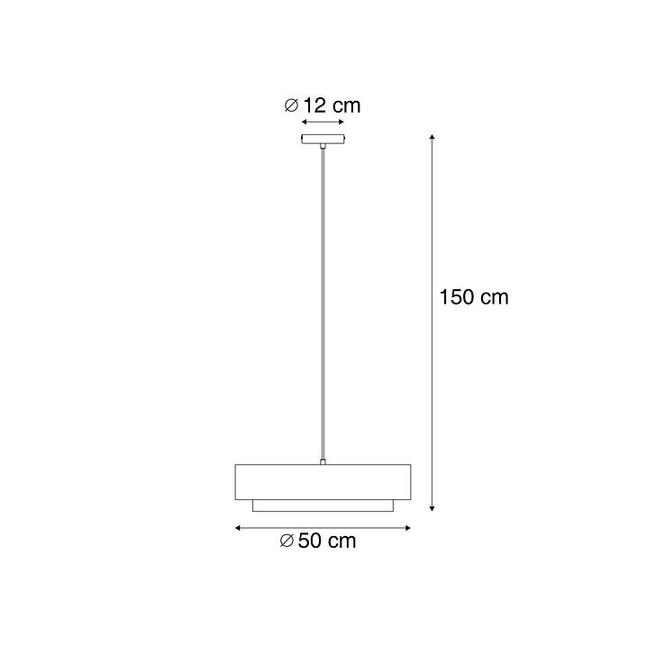 Moderna viseća lampa tamno bronzana sa taupe bojom 50cm 3-svetla - Drum Duo