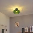 Retro-plafondlamp-zwart-met-groen-glas---Bizle