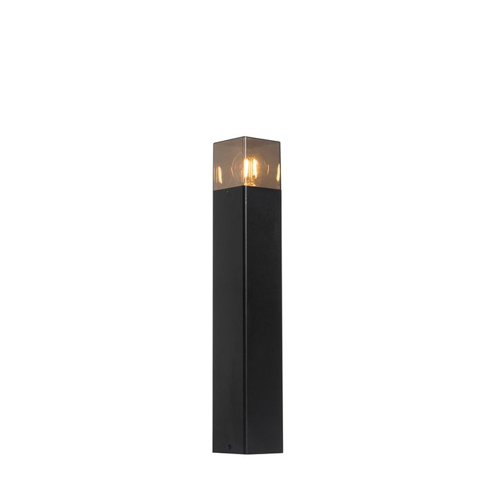 Stehende Außenlampe schwarz 50 cm IP44 mit Rauchglaseffekt - Dänemark