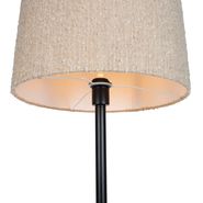 Moderná-stojaca-lampa-čierna-s-béžovým-buklé-tienidlom-40-cm---Simplo