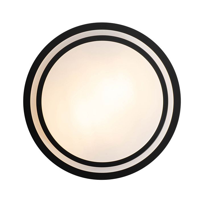 Modern taklampa svart med vitt 35 cm 2-ljus IP44 - Walden